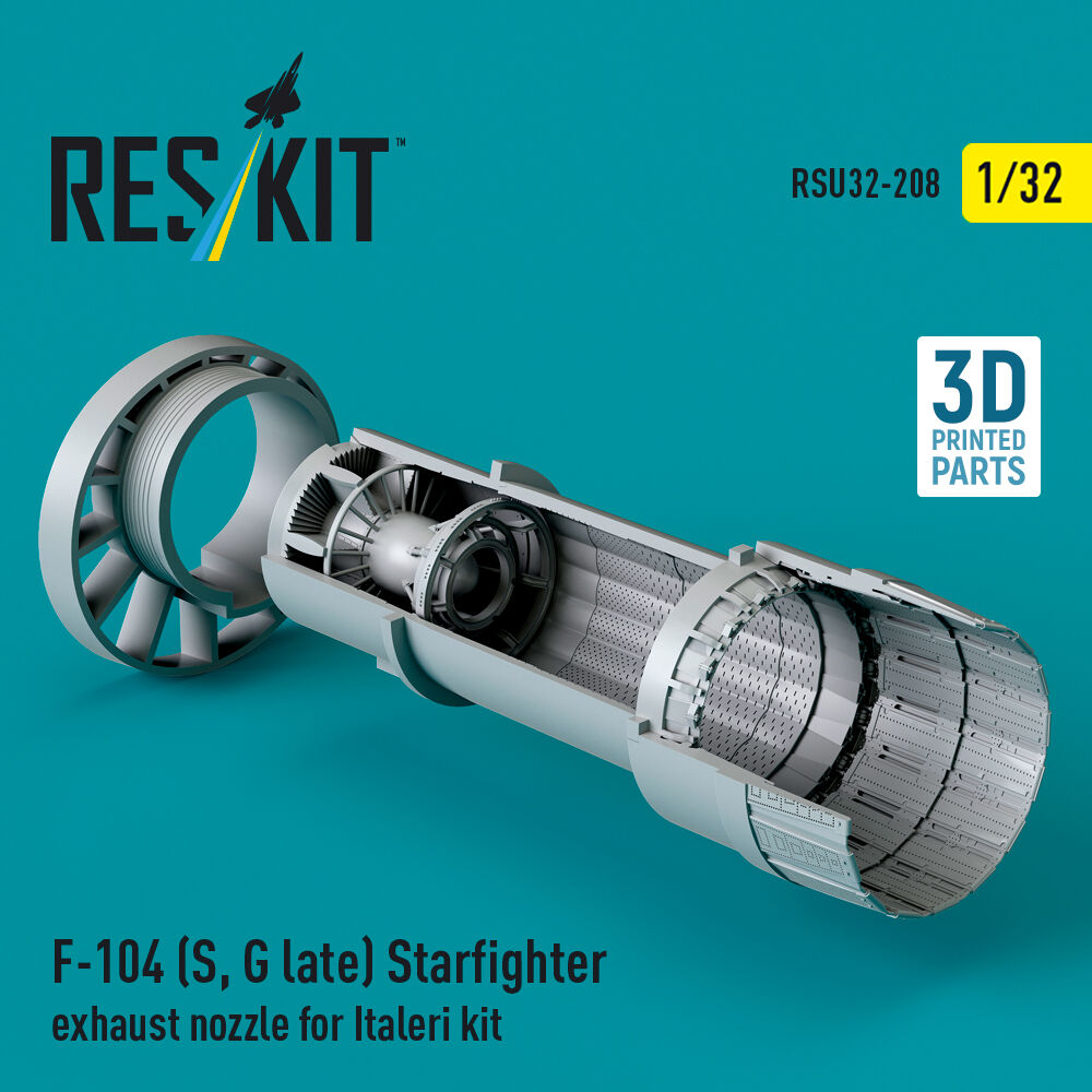 F-104 (S, G late) Starfighter exhaust nozzle for Italeri kit (3D Printed)