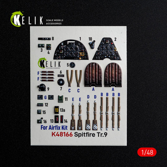 Spitfire TR.9 - interior 3D decals for Airfix