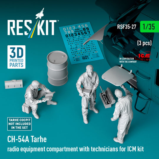 CH-54A Tarhe radio equipment compartment with technicians (3 pcs) (3D Printed) for ICM