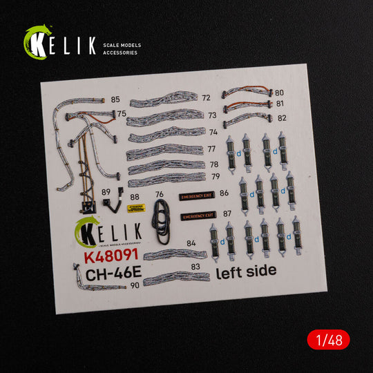 CH-46E Cargo compartment interior 3D decals for Academy kit