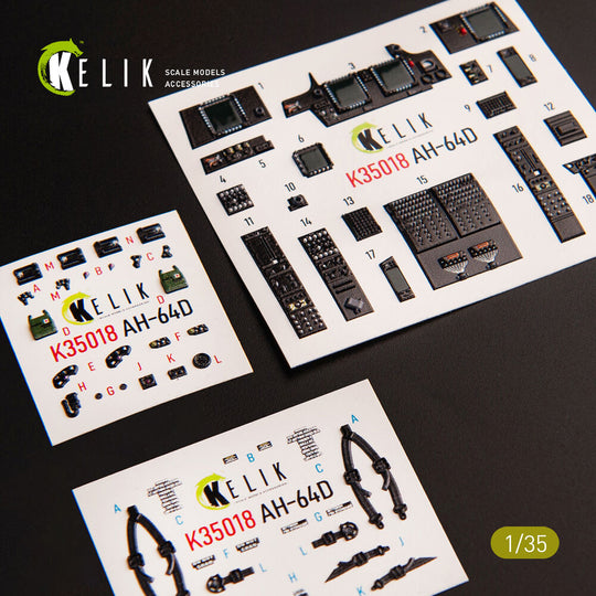 AH-64D Apache interior 3D decals for Takom kit