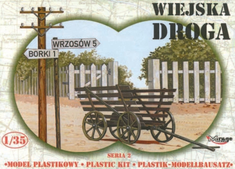 Landstraße mit Leiterwagen
