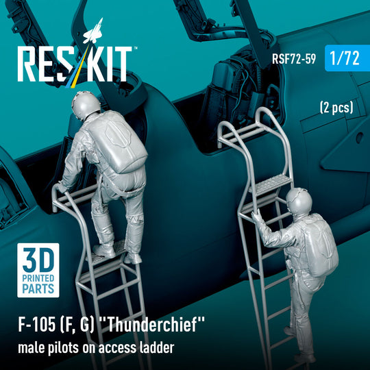 F-105 (F, G) Thunderchief male pilots on access ladder (2 pcs) (3D Printed)