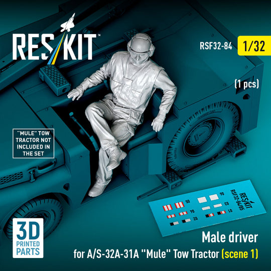 Male driver for A/S-32A-31A Mule Tow Tractor (scene 1) (1 pcs) (3D Printed)