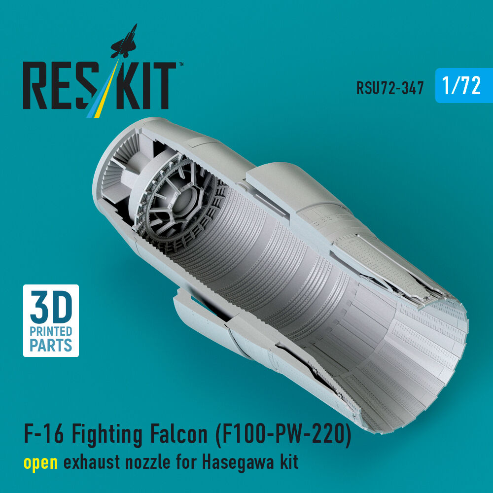 F-16 Fighting Falcon (F100-PW-220) open exhaust nozzle (3D Printed) for Hasegawa