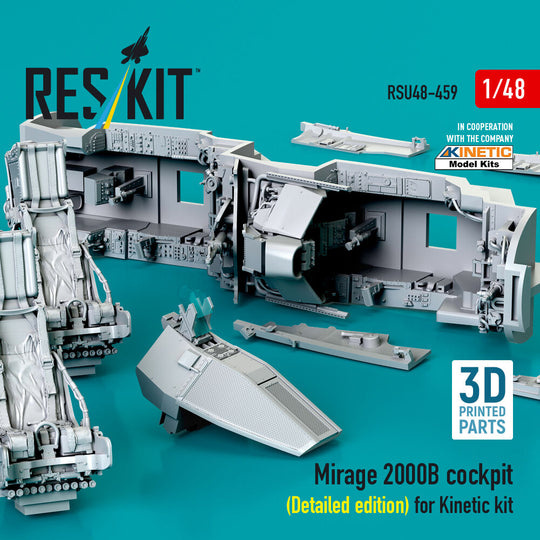 Mirage 2000B cockpit (Detailed edition) for Kinetic kit (3D Printed)