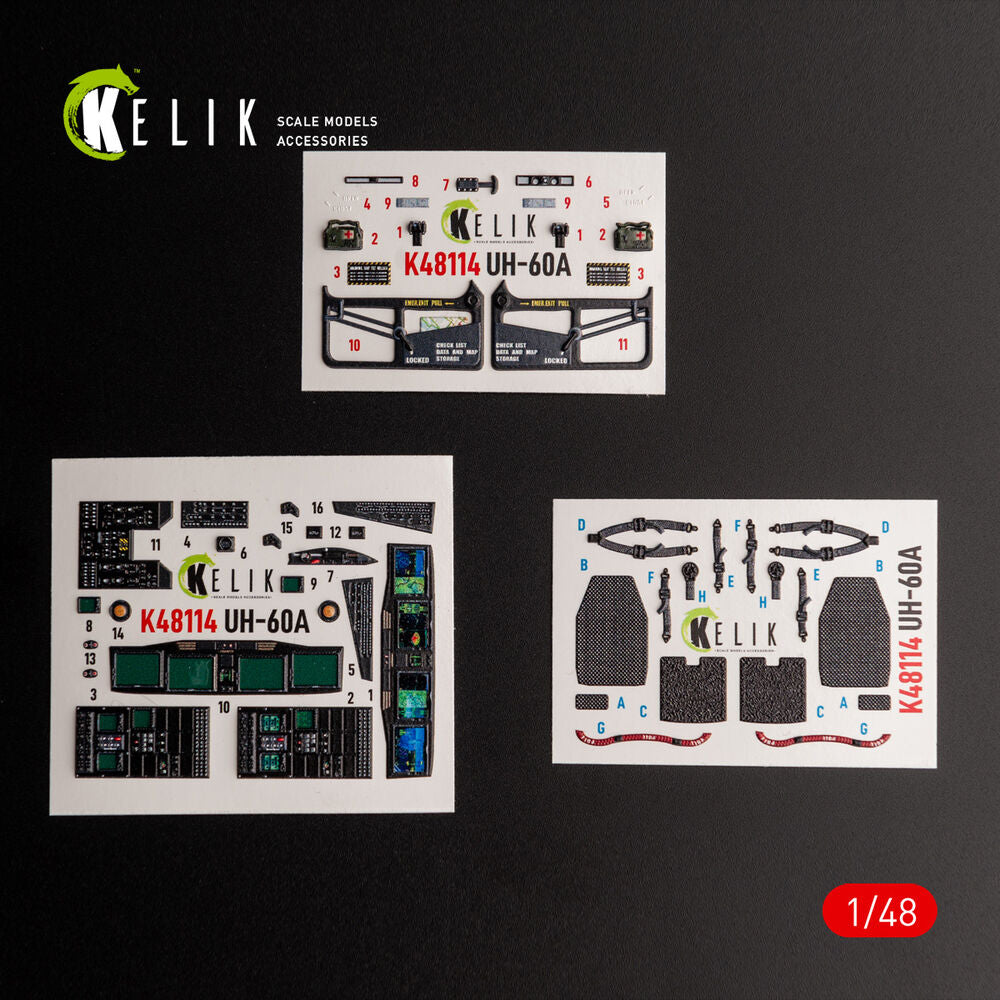 UH-60A Black Hawk - Type 2  Defence Intelligence of Ukraine interior 3D decals for ICM kit