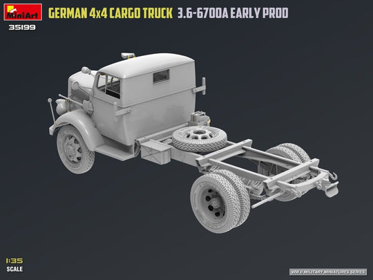 German 3t 4x4 Cargo Truck 3.6-6700A Early Prod