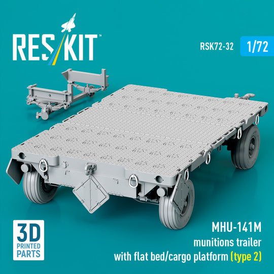 MHU-141M munitions trailer with flat bed/cargo platform (type 2) (3D Printed model kit)