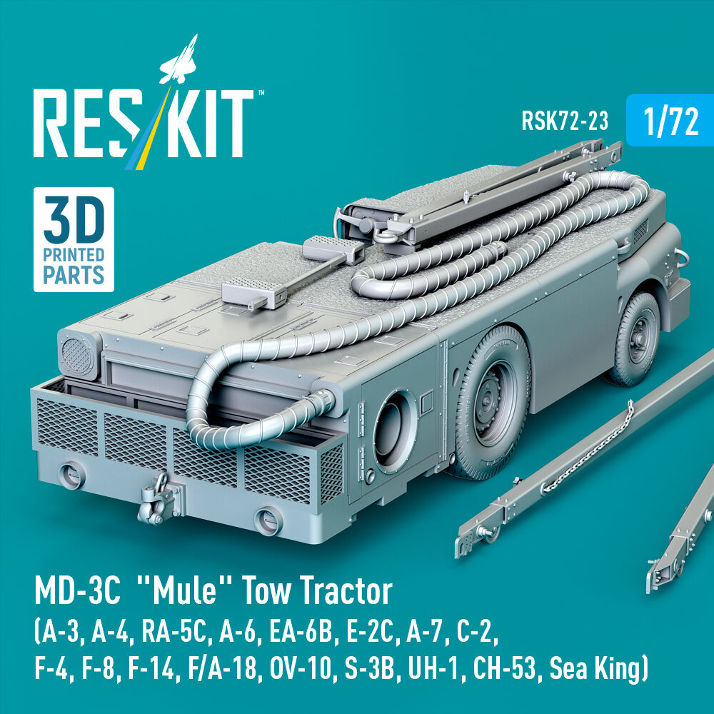 MD-3? Mule Tow Tractor (A-3, A-4, RA-5C, A-6, EA-6B, E-2C, A-7, C-2, F-4, F-8, F-14, F/A-18, OV-10, S-3B, UH-1, CH-53, Sea King) (3D Printed model kit)