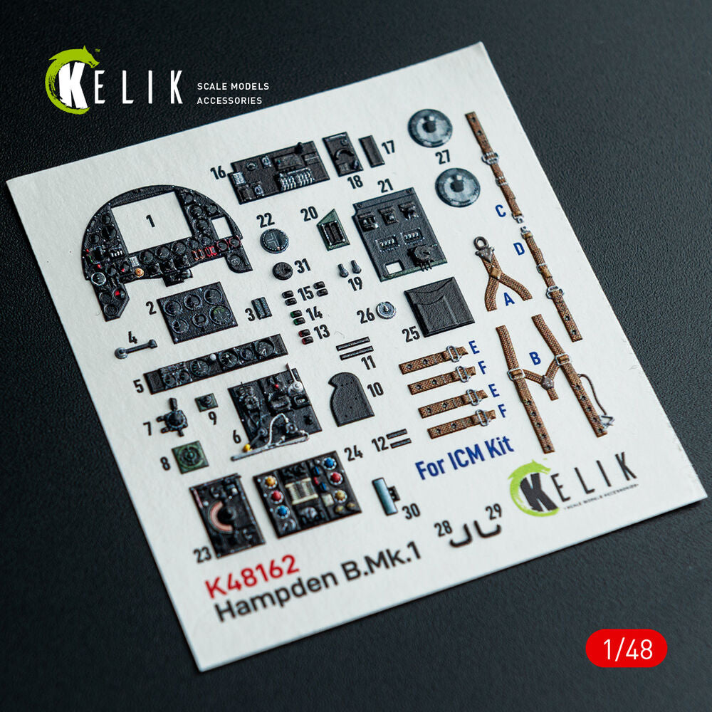 Hampden B.Mk.1 - interior 3D decals for ICM kit