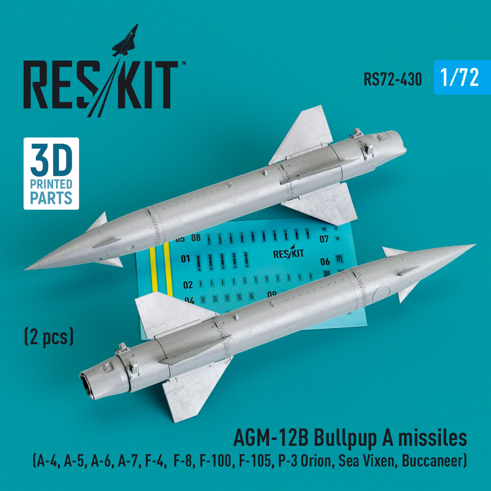 AGM-12B Bullpup A missiles (2 pcs) (A-4, A-5, A-6, A-7, F-4, F-8, F-100, F-105, P-3 Orion, Sea Vixen, Buccaneer) (3D Printed)