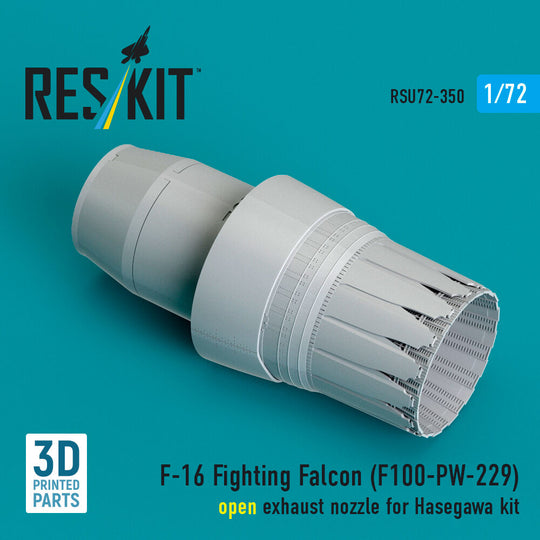 F-16 Fighting Falcon (F100-PW-229) open exhaust nozzle (3D Printed) for Hasegawa