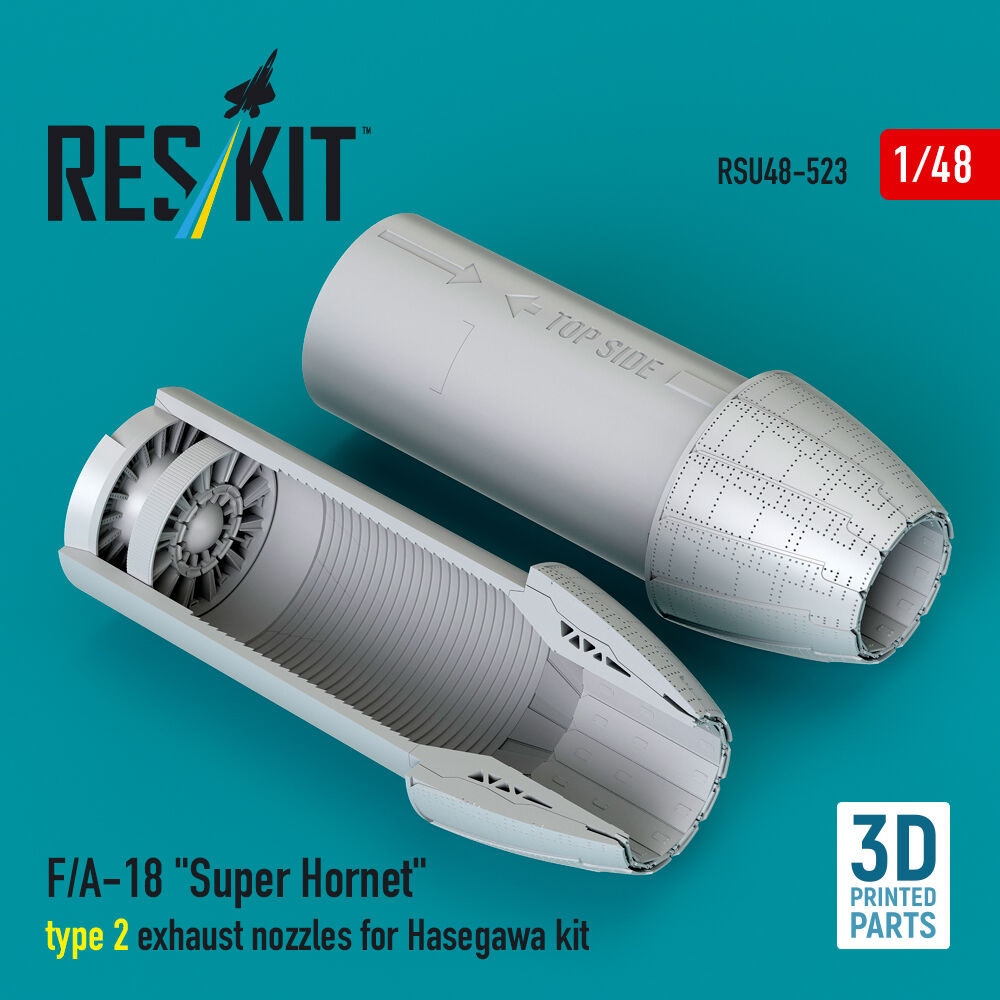 F/A-18 Super Hornet type 2 exhaust nozzles for Hasegawa kit (3D Printed)
