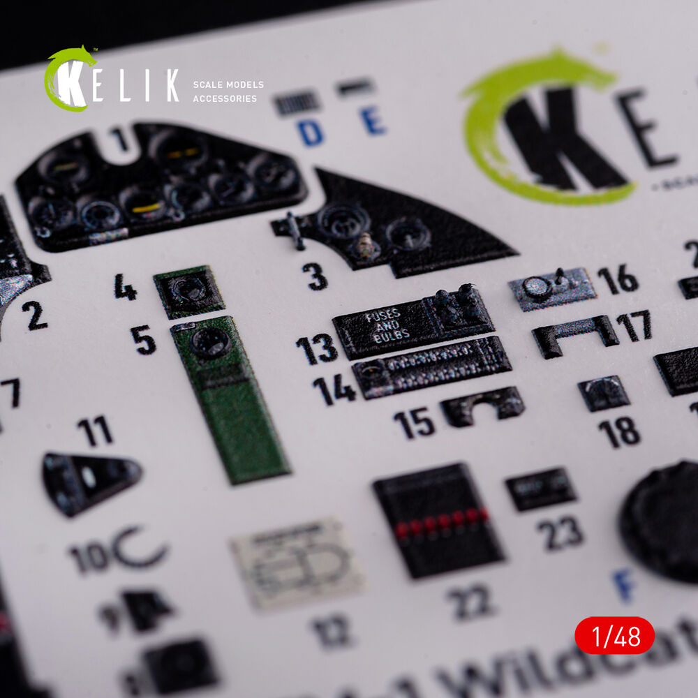 FM-1 Wildcat/Martlet Mk.V interior 3D decals for Tamiya kit