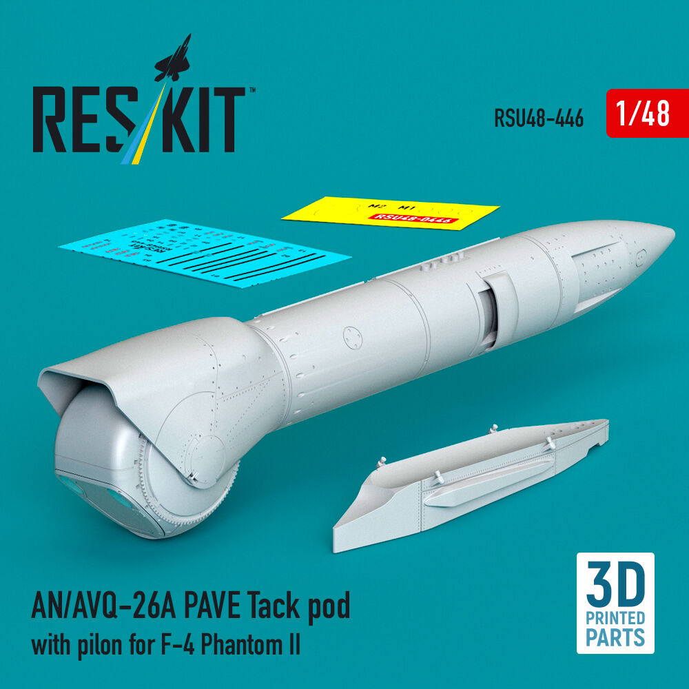 AN/AVQ-26A PAVE Tack pod with pilon for F-4 Phantom II (3D Printed)