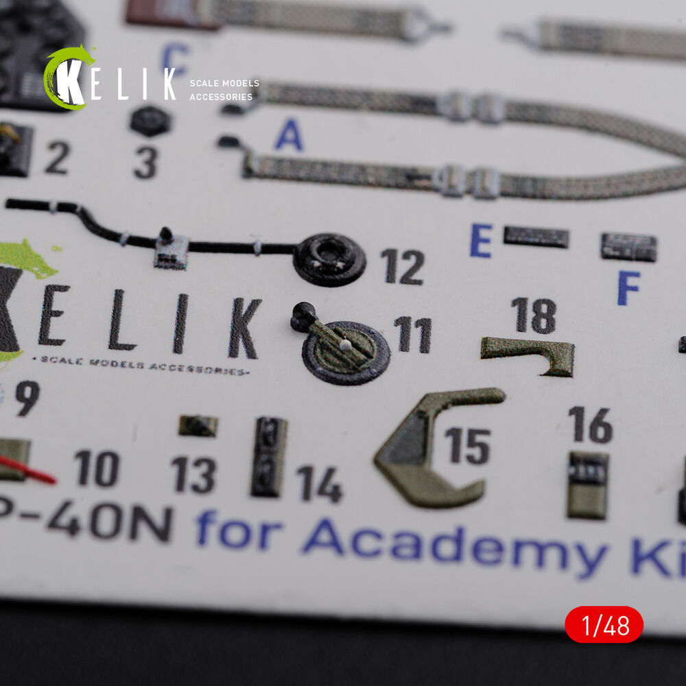 P-40N interior 3D decals for Academy kit