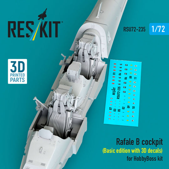 Rafale B cockpit (Basic edition with 3D decals) for HobbyBoss kit (3D Printed)