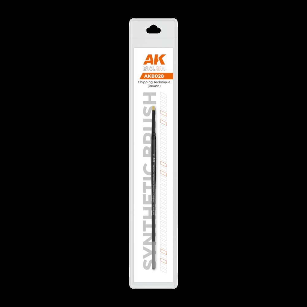 AK SYNTHETIC BRUSH - CHIPPING TECHNIQUE (ROUND)
