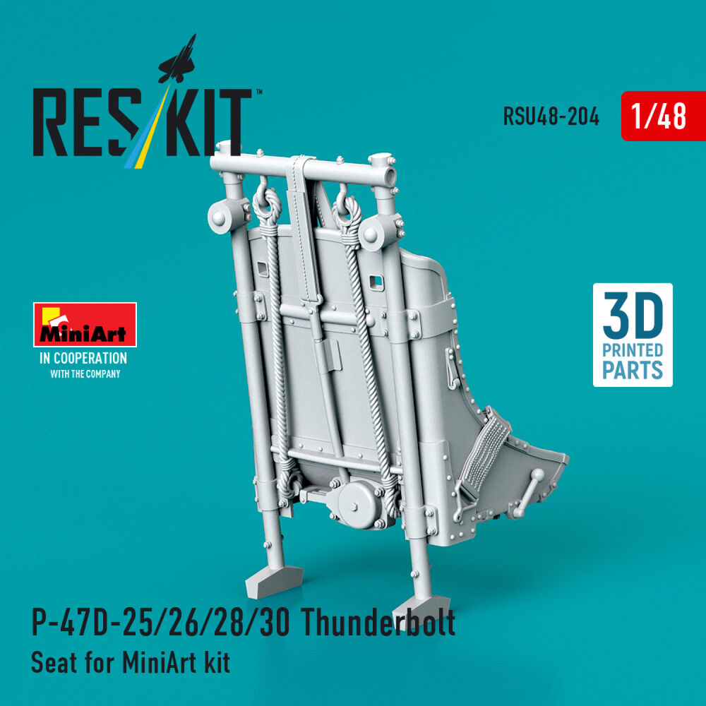 P-47D-25/26/28/30 Thunderbolt Seat for MiniArt kit (3D Printed)