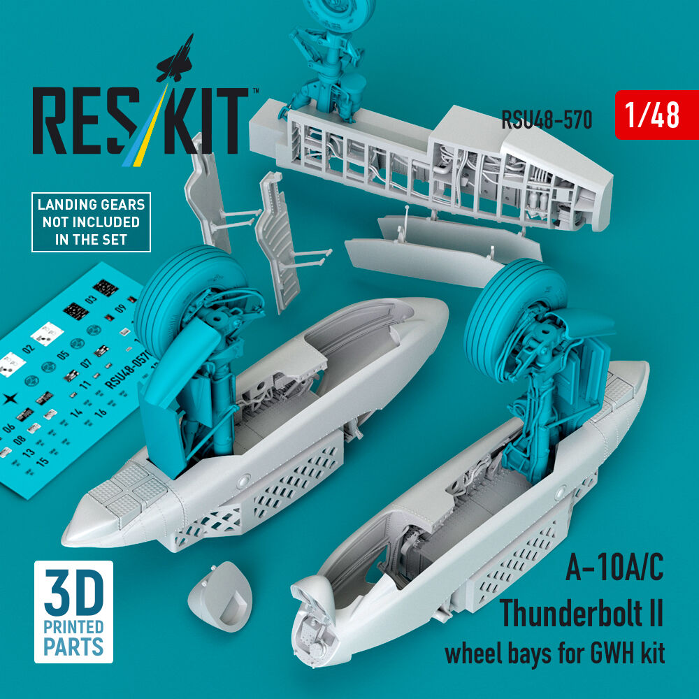 A-10A/C Thunderbolt II wheel bays (3D Printed) for Great Wall Hobby