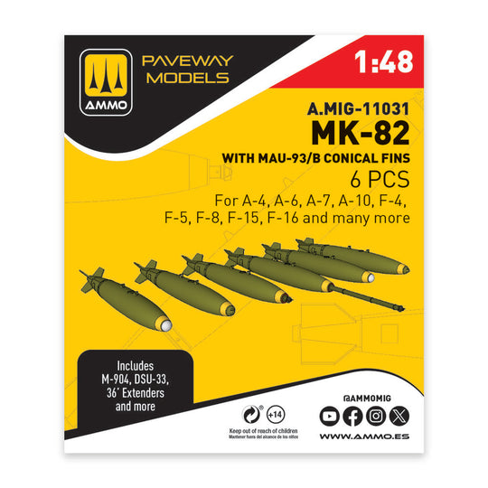 MK-82 with MAU-93/B conical fin (6 pcs)