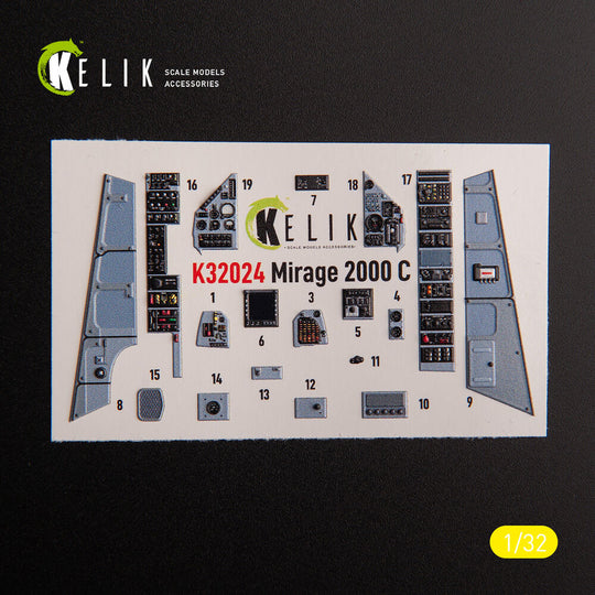 Mirage 2000C - interior 3D decals for Kitty Hawk/Zimi models kit