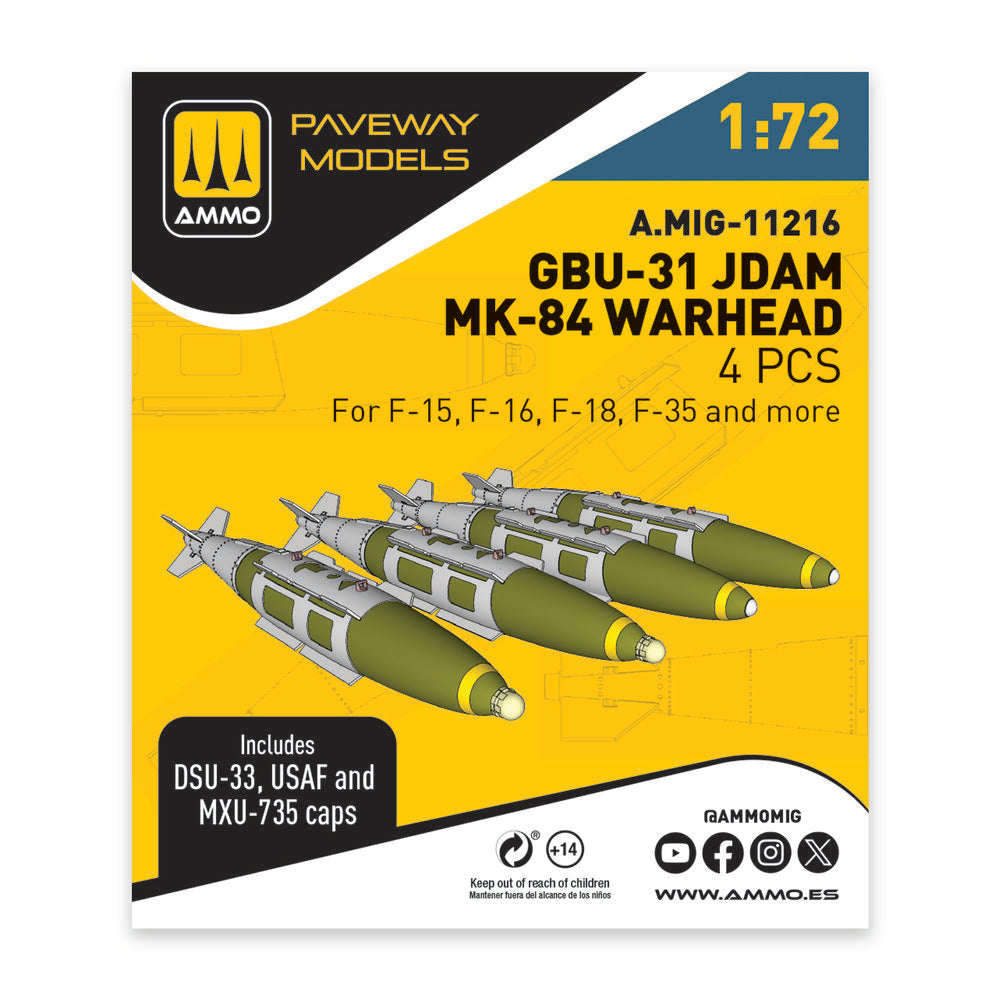 GBU-31 JDAM, MK-84 Warhead (4 pcs)