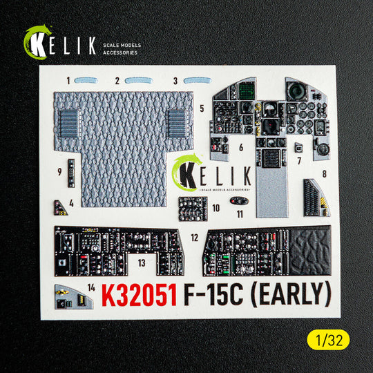 F-15C (early) - interior 3D decals for Tamiya kit
