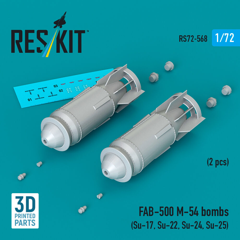FAB-500 M-54 bombs (2 pcs) (Su-17, Su-22, Su-24, Su-25) (3D Printed)
