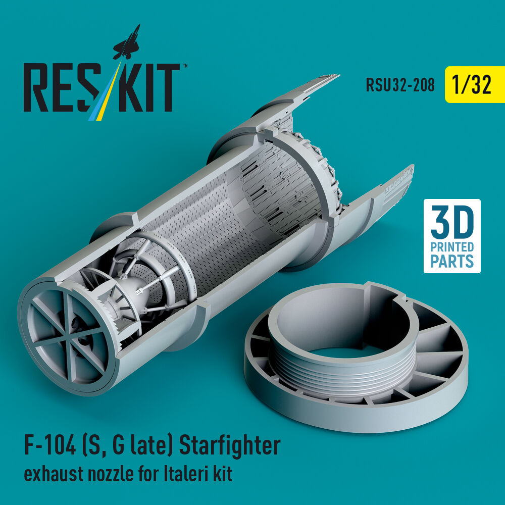 F-104 (S, G late) Starfighter exhaust nozzle for Italeri kit (3D Printed)