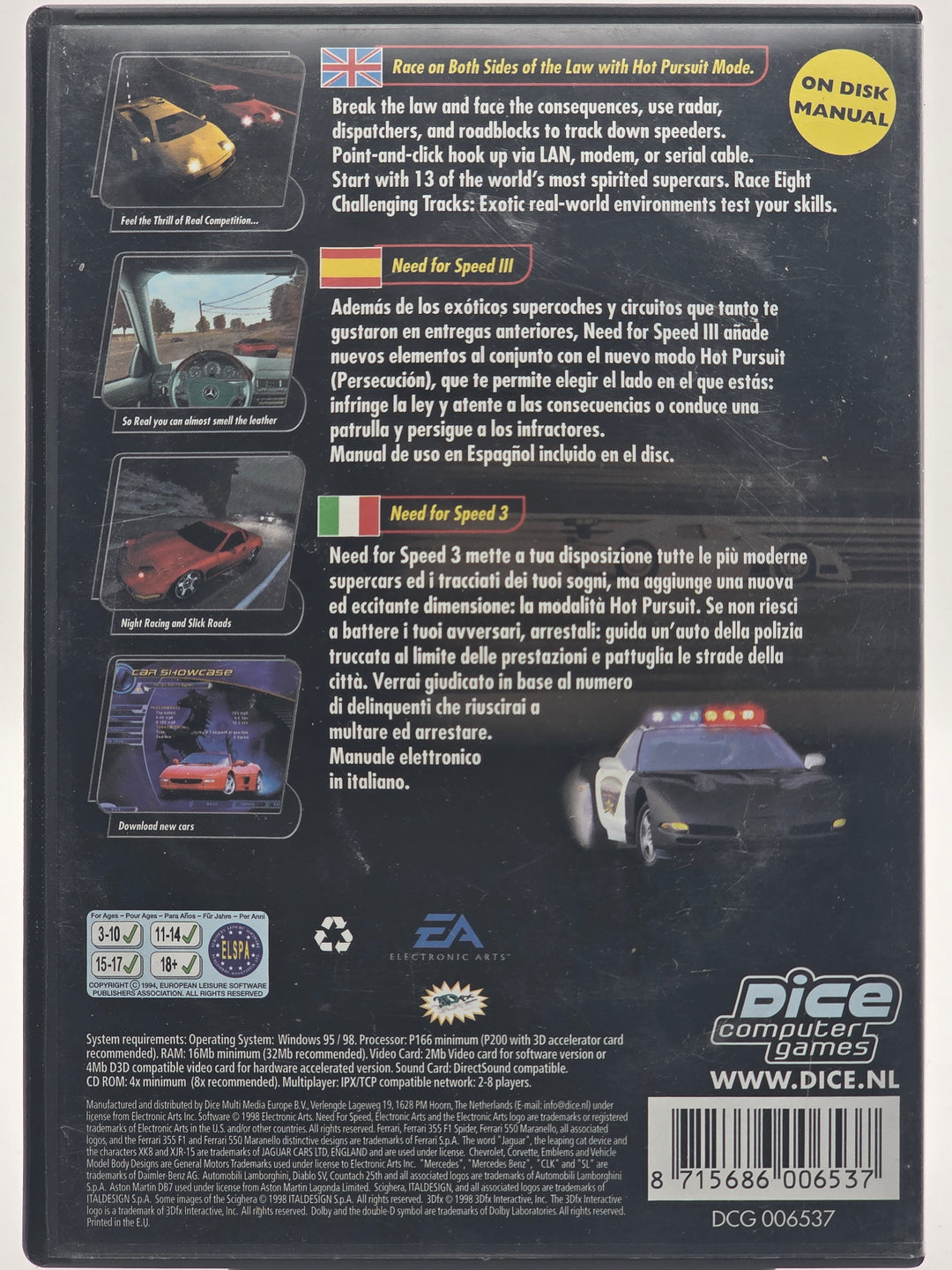 Need for Speed III: Hot Pursuit. PC-spill.