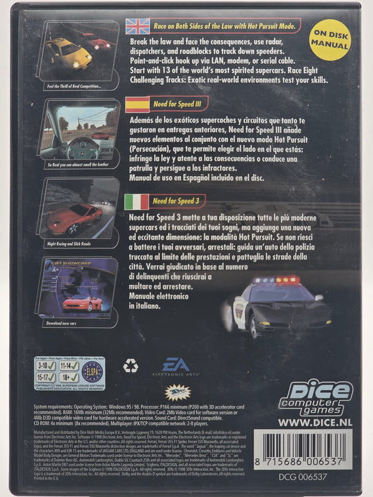 Need for Speed III: Hot Pursuit. PC-spill.