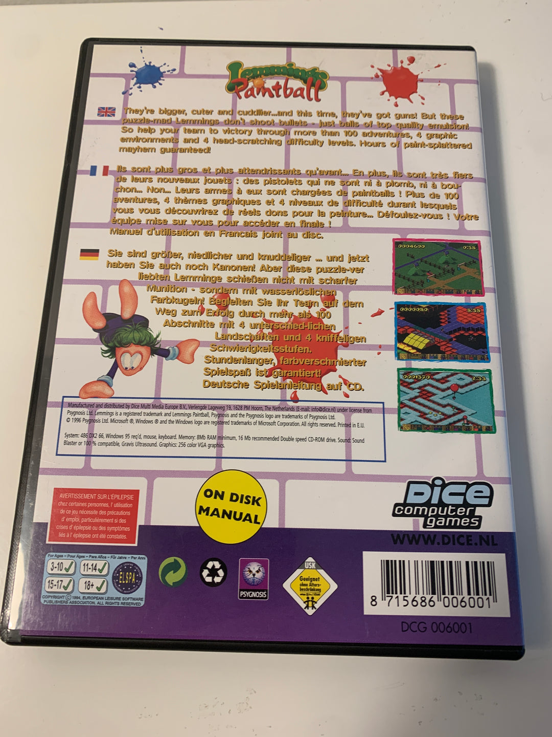 Lemmings Paintball. PC-spill.