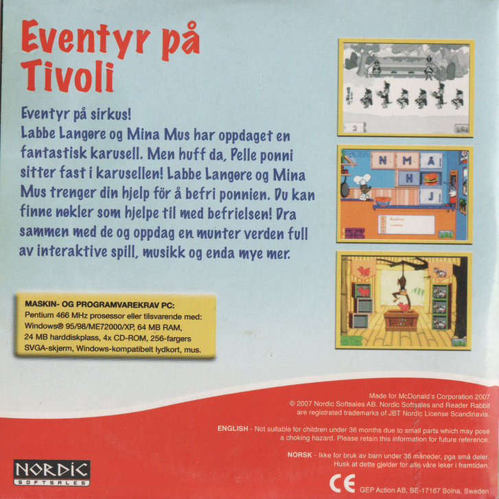 Labbe Langøre: Lek & Lær 3–5 år. PC-spill.