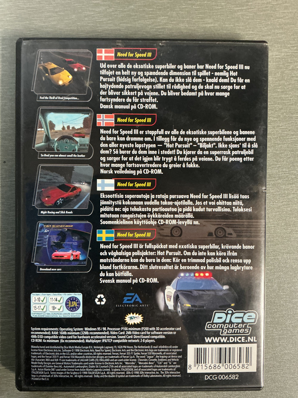 Need for Speed III: Hot Pursuit. PC-spill.