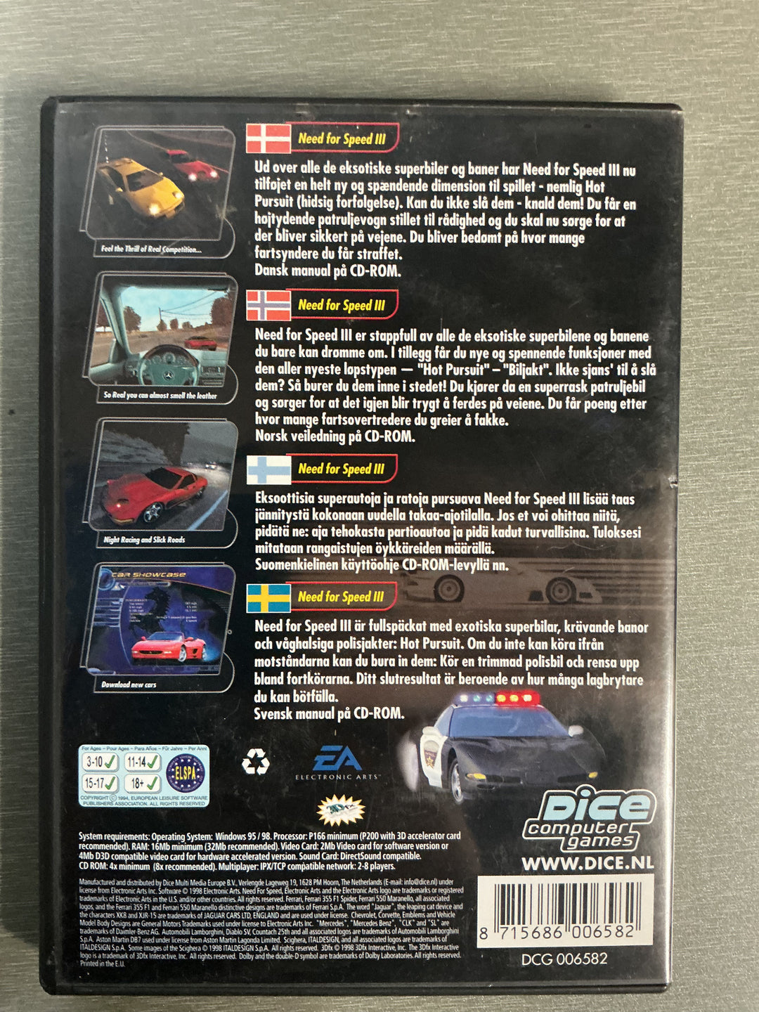Need for Speed III: Hot Pursuit. PC-spill.
