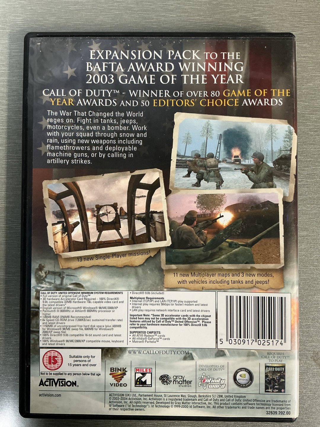 Call of Duty: United Offensive. PC-spill.