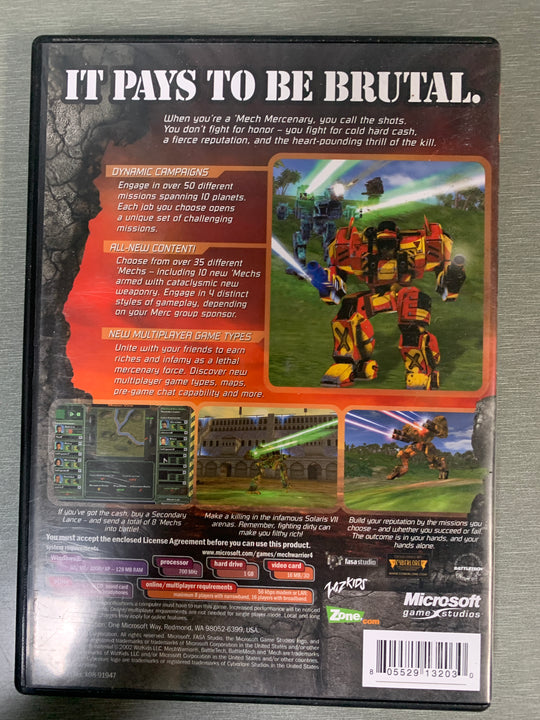 MechWarrior 4: Mercenaries. PC-spill.
