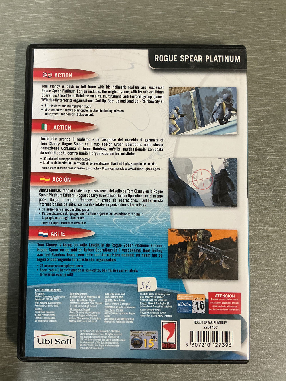 Tom Clancy's Rainbow Six: Rogue Spear - Platinum Pack Edition. PC-spill.