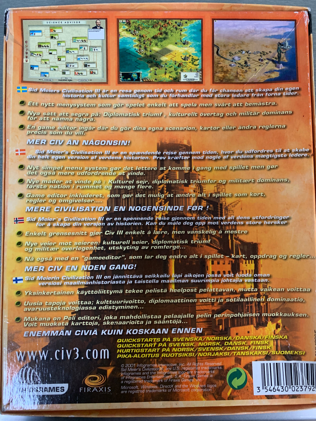 Sid Meier's Civilization III. PC-spill.