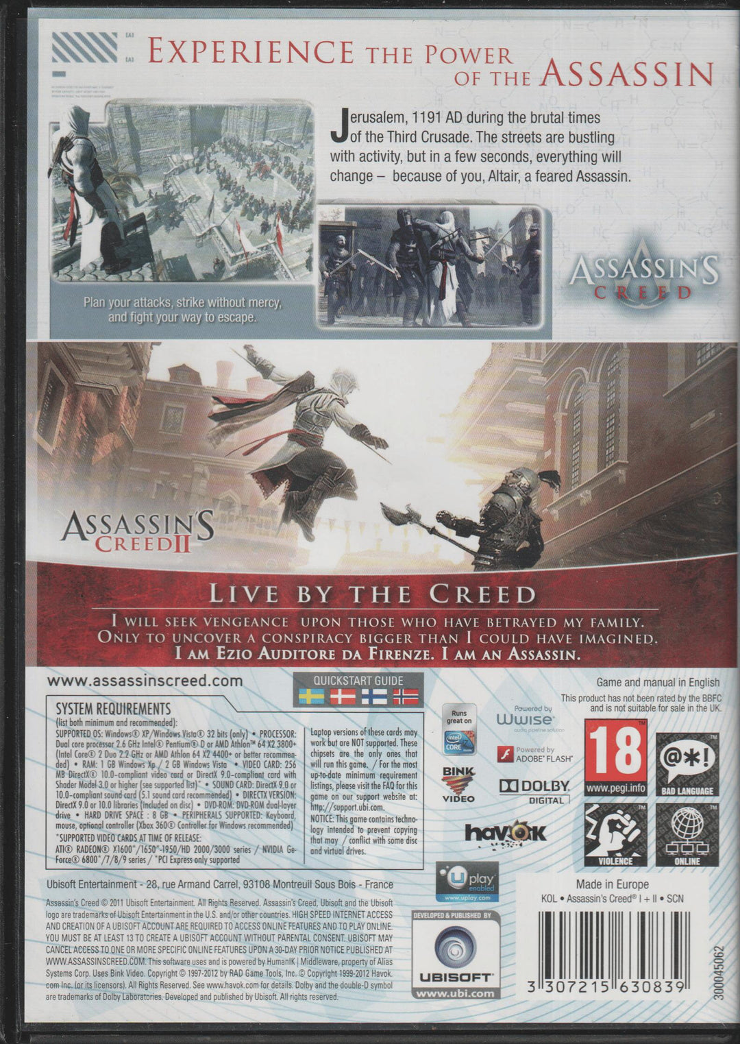 Assassin's Creed + Assassin's Creed II Exclusive. PC-spill.