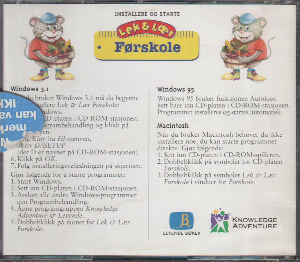 Lek & Lær: Førskole. PC-spill.