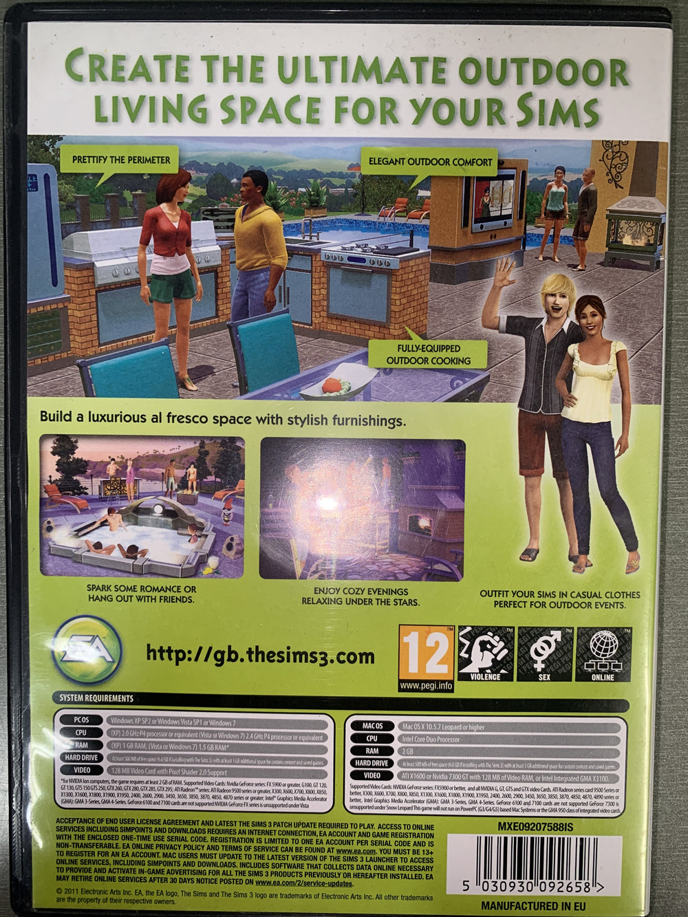 The Sims 3: Outdoor Living Stuff. PC/Mac-spill.
