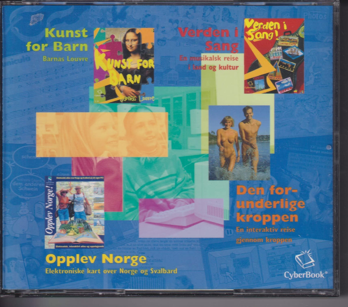 CyberBook – Kunst for barn, Verden i sang, Den forunderlige kroppen og Opplev Norge. PC-program.