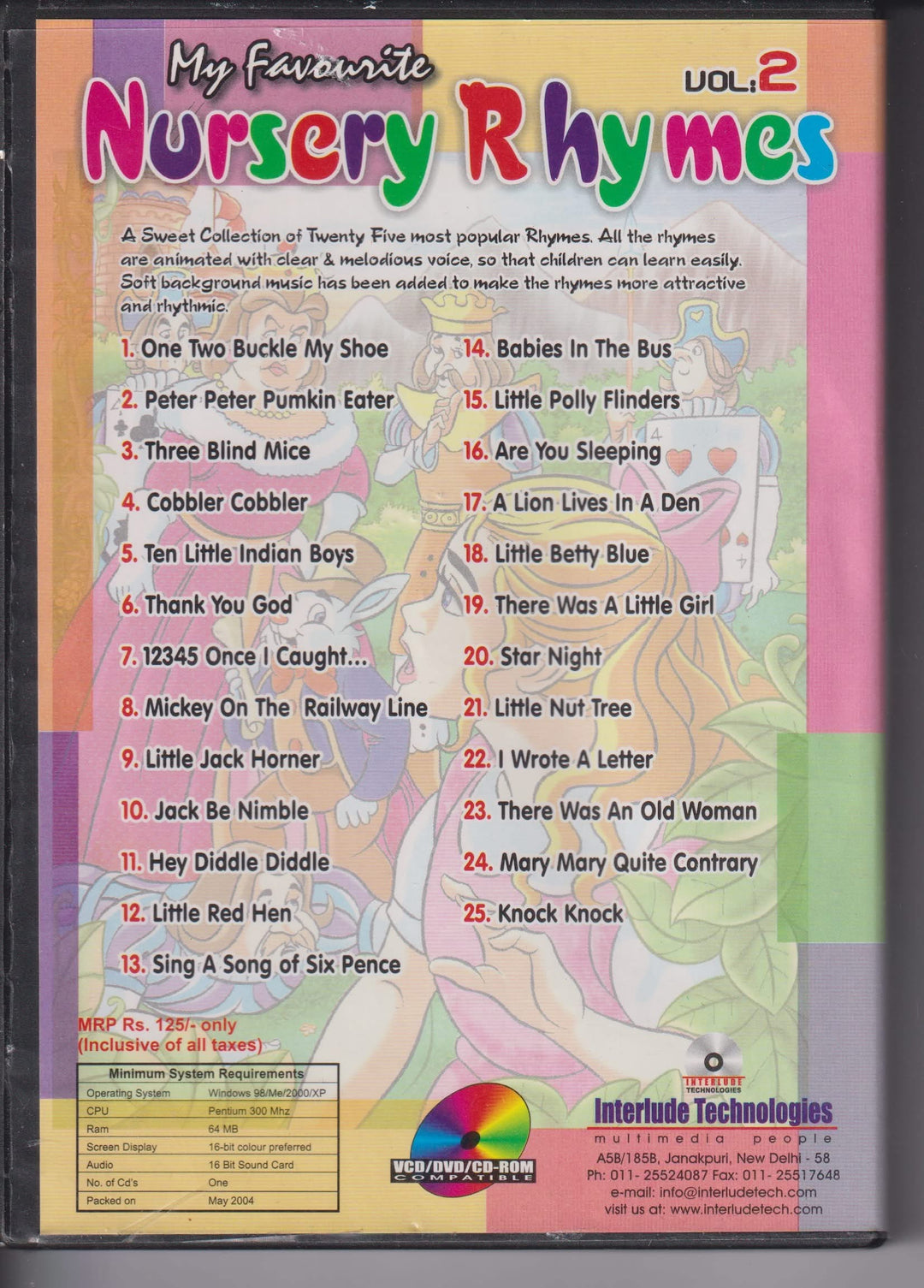 My Favourite Nursery Rhymes Vol. 2. VCD/CD-ROM.
