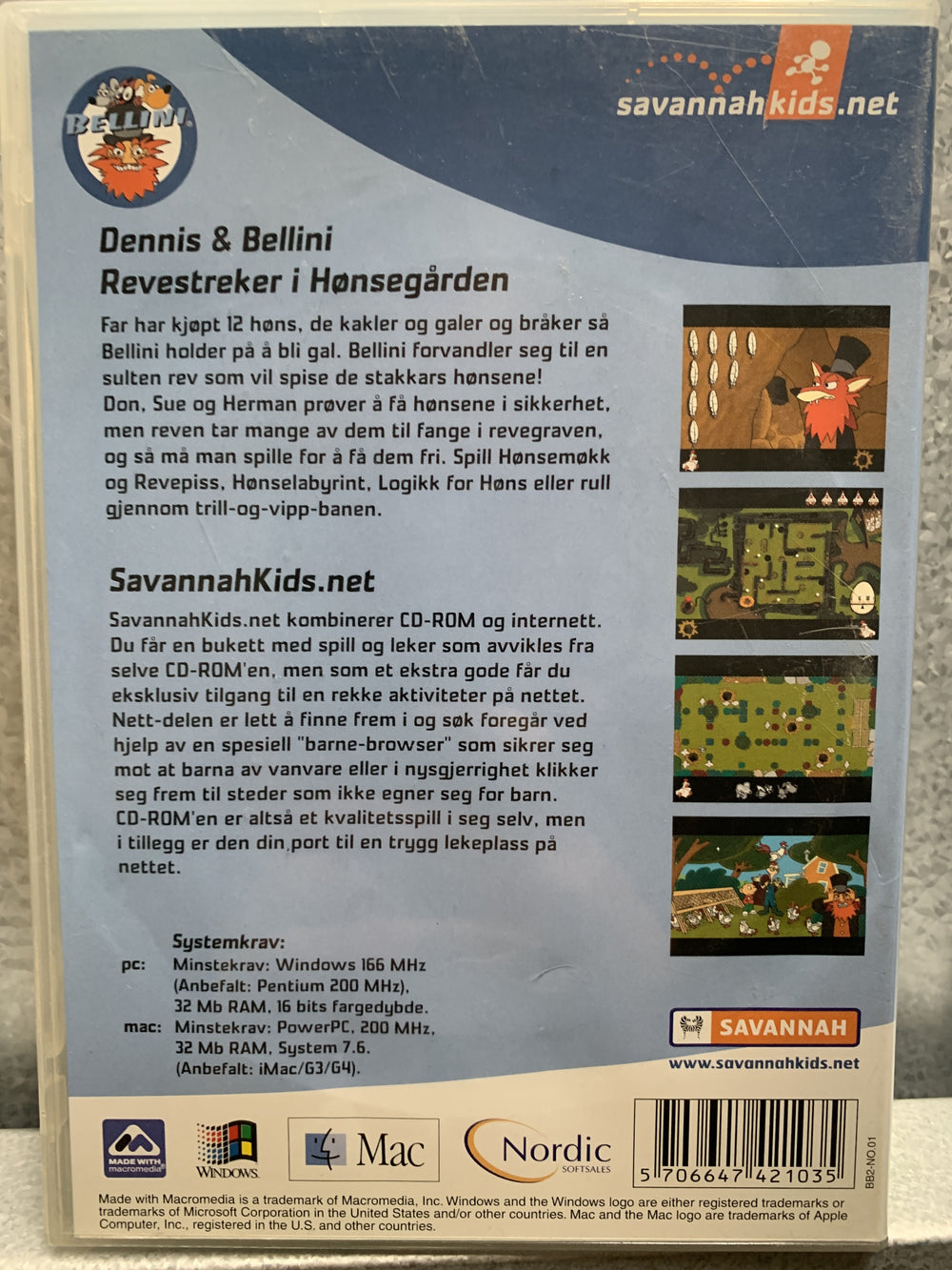 Dennis & Bellini – Revestreker i Hønsegården. PC/Mac-spill.