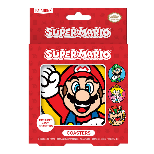 SUPER MARIO - Set of 4 Silicone Coasters