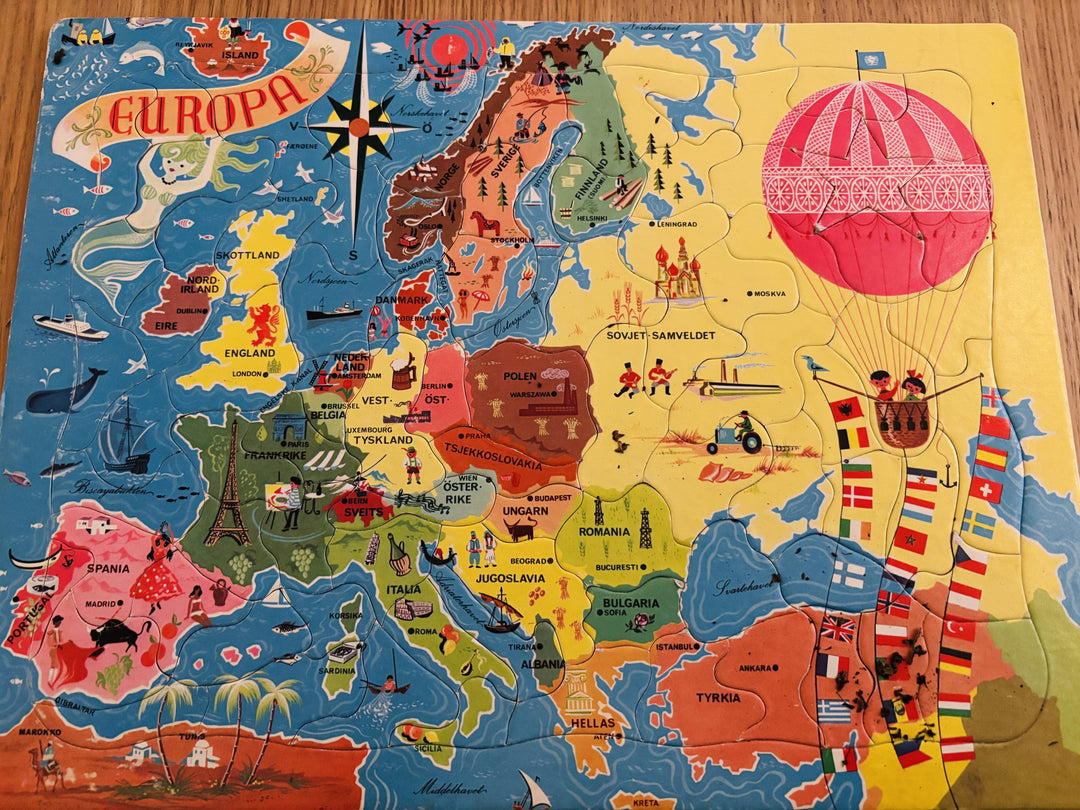 Europa-kart. Puslespill.