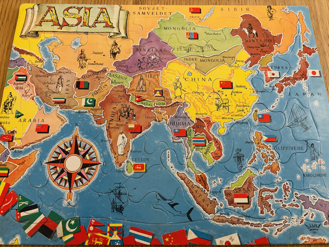Asia-kart. Puslespill.